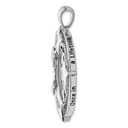 Sentimental Expressions Sterling Silver Rhodium-plated CZ Antiqued Once In A Lifetime 18in. Necklace