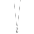 Sentimental Expressions Sterling Silver Rhodium-plated Gold-tone Heart Accent Infinite Love Ash Holder 18 Inch Necklace