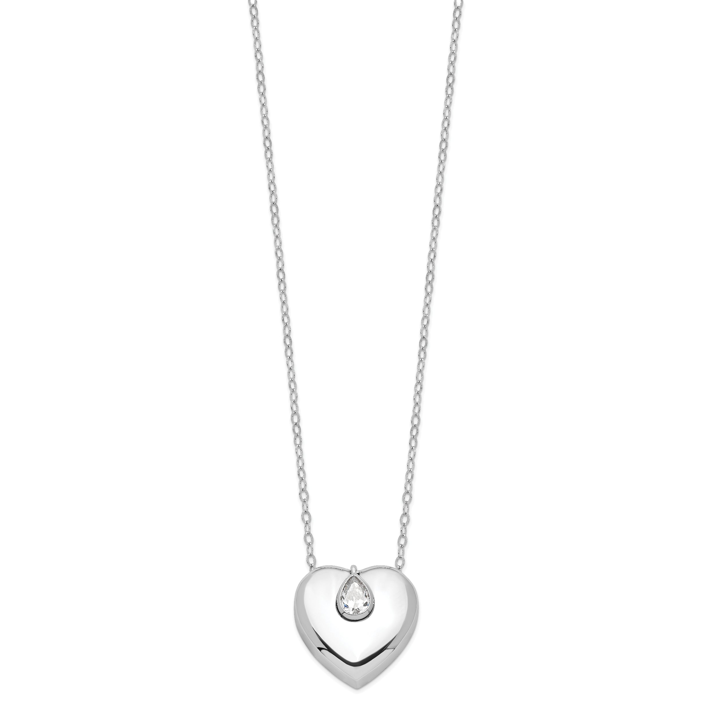 Sentimental Expressions Sterling Silver Rhodium-plated CZ Missing You Ash Holder 18 Inch Necklace