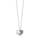 Sentimental Expressions Sterling Silver Rhodium-plated Antiqued One More Day Heart Shape with Butterfly Ash Holder 18 Inch Necklace