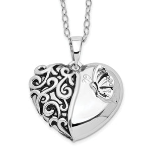 Shape Butterfly Ash Holder Necklace in Sterling Silver, 18 Inch - Sophia Jewelers