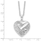 Sentimental Expressions Sterling Silver CZ Bandaged Heart Ash Holder 18 Inch Necklace