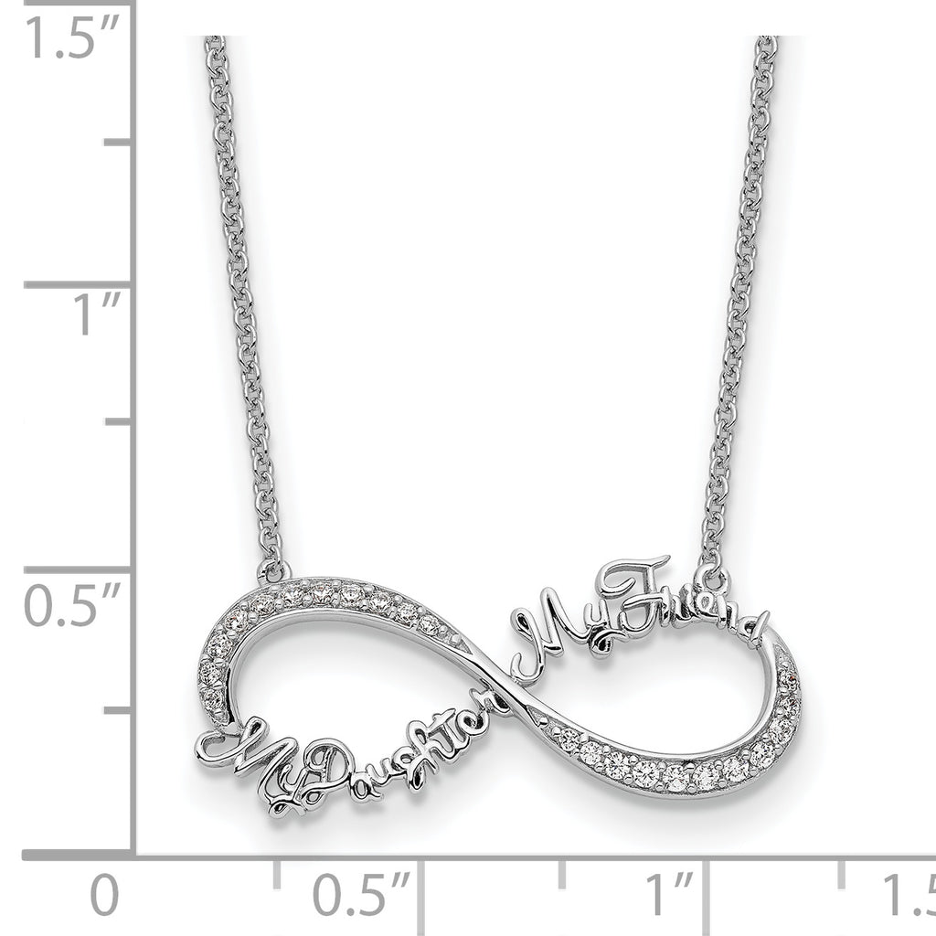 Sentimental ExpreSterling Silverions Sterling Silver Rhodium-Plated CZ My Daughter My Friend 18in Necklace