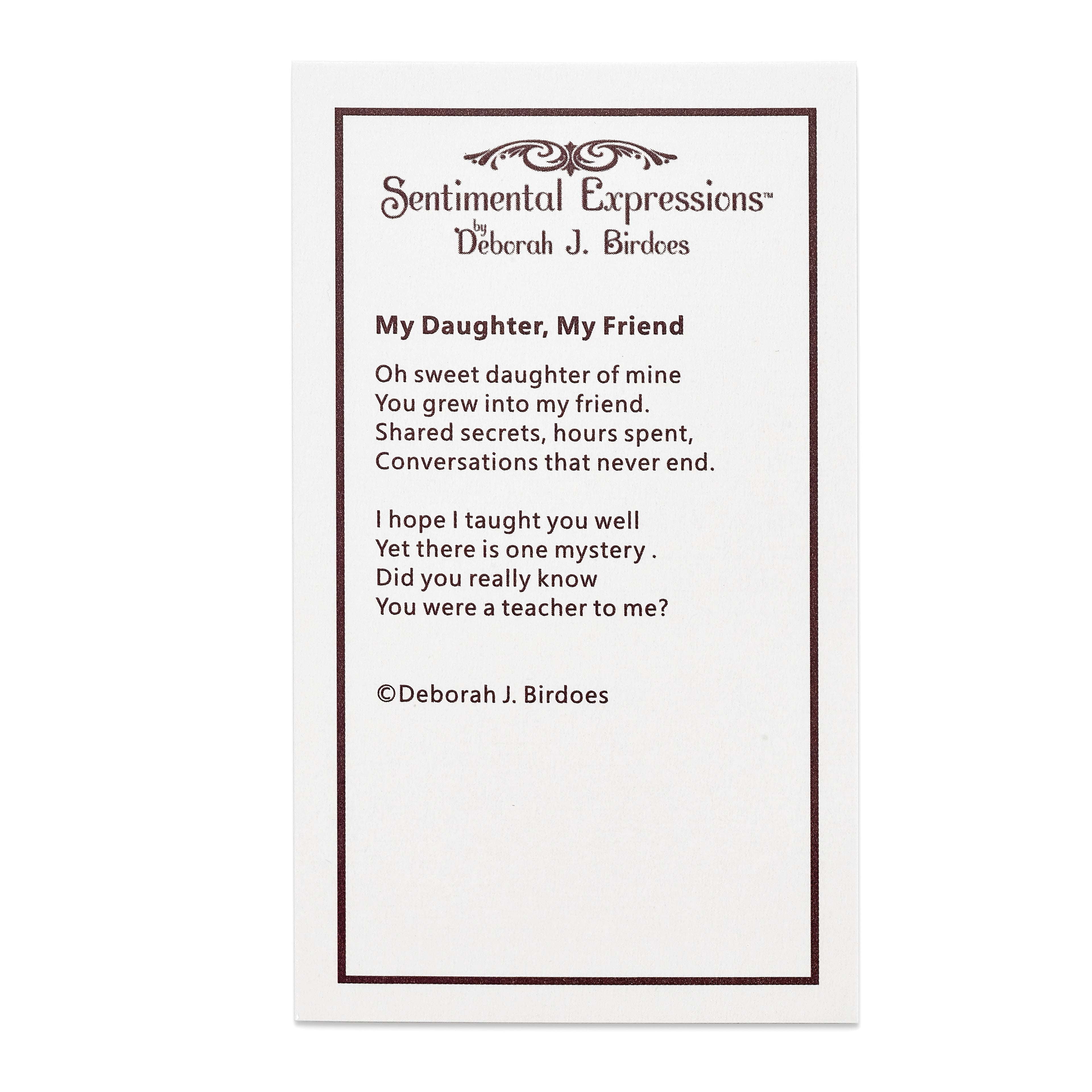 Sentimental ExpreSterling Silverions Sterling Silver Rhodium-Plated CZ My Daughter My Friend 18in Necklace