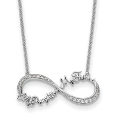 Sentimental Expressions Sterling Silver Rhodium-Rhodium-Plated CZ My Daughter My Friend 18in Necklace