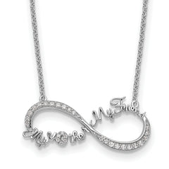 Sentimental Expressions Sterling Silver Rhodium-Rhodium-Plated CZ My Mother My Friend 18in Necklace