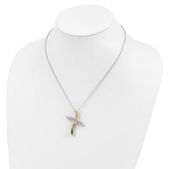 Sentimental Expressions Sterling Silver Gold-tone Faith In Flight 22in Necklace