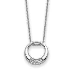 Sentimental Expressions Sterling Silver Rhodium-Rhodium-Plated CZ Simplicity 18in Necklace