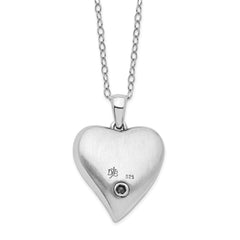 Sentimental Expressions Sterling Silver Rhodium-plated Antiqued CZ Fly With The Angels Ash Holder 18 Inch Necklace