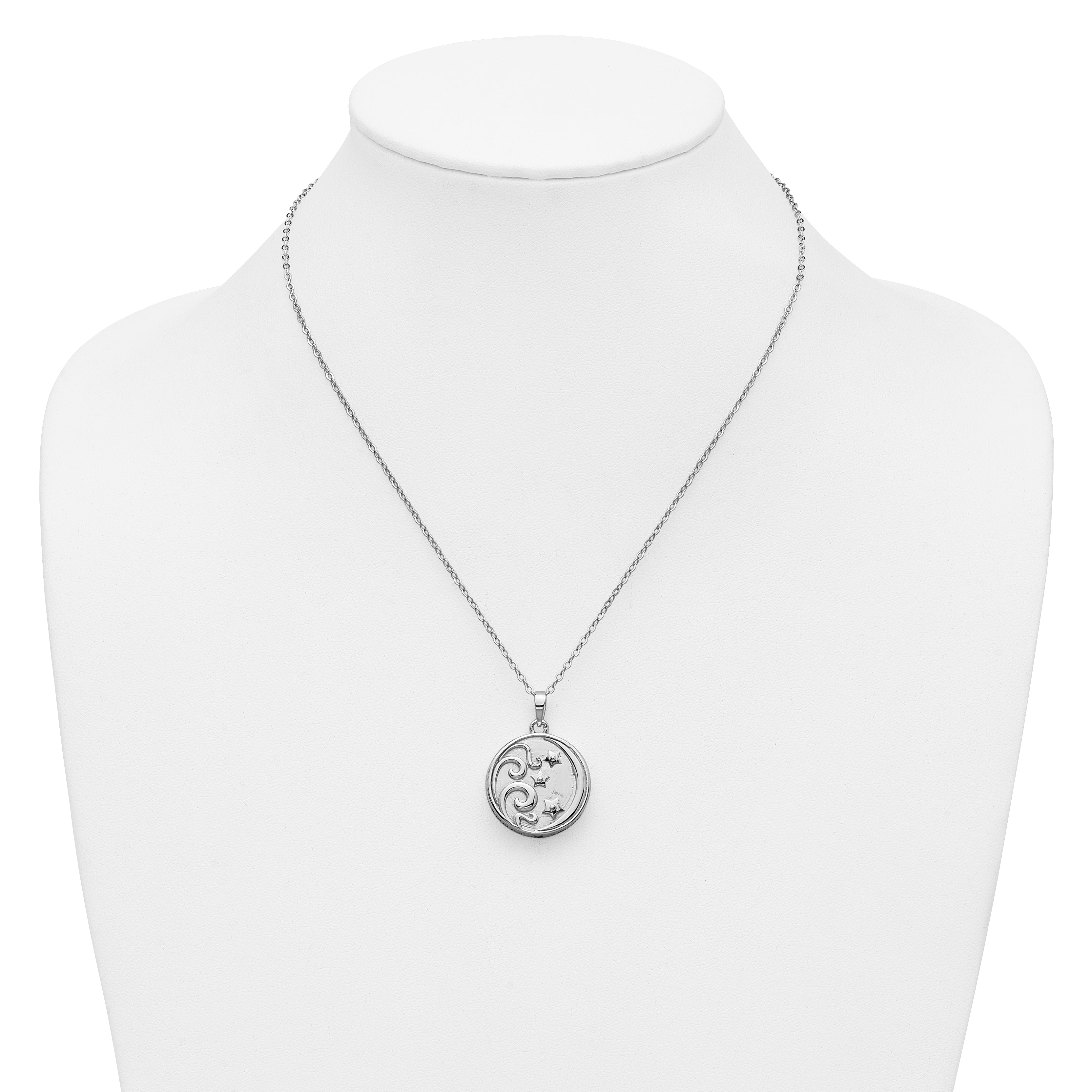 Sentimental Expressions Sterling Silver Rhodium-plated Antiqued Goodnight Ash Holder 18 Inch Necklace