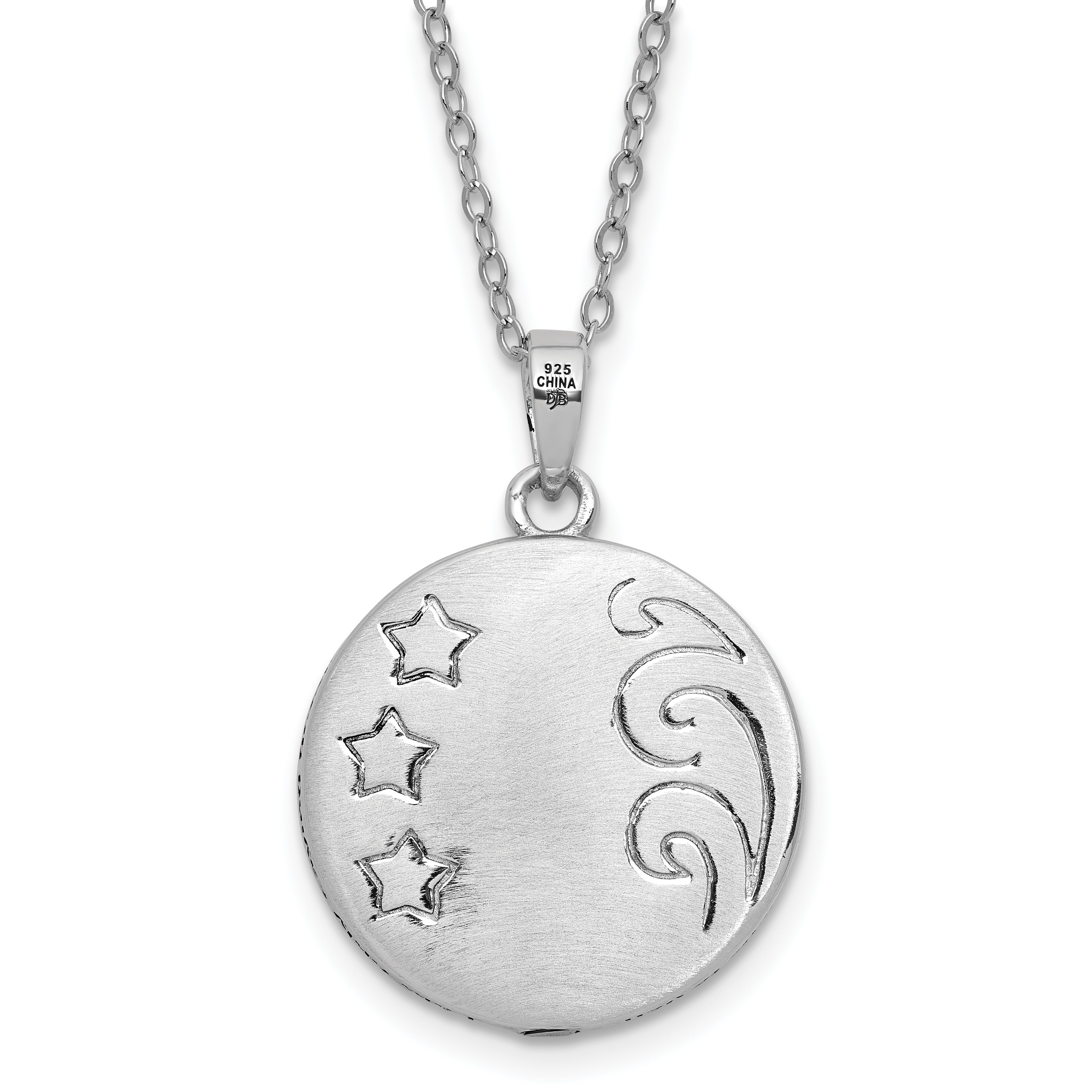 Sentimental Expressions Sterling Silver Rhodium-plated Antiqued Goodnight Ash Holder 18 Inch Necklace