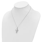 Sentimental Expressions Sterling Silver Rhodium-plated CZ Eternal Home Cross Ash Holder 18 Inch Necklace