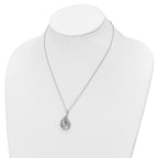 Sentimental ExpreSterling Silverions Sterling Silver Rhodium-Plated Antiqued CZ Forever Loved Forever MiSterling Silvered 18 