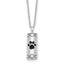Sentimental Expressions Sterling Silver Rhodium-plated Antiqued Cylinder with Paws Ash Holder 18 Inch Necklace