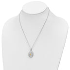 Sentimental Expressions Sterling Silver Rhodium-plated Gold-tone Heart in Egg Shaped Ash Holder 18 Inch Necklace