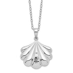 Sentimental Expressions Sterling Silver Rhodium-plated Shell Ash Holder 18 Inch Necklace
