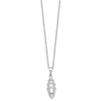 Sentimental Expressions Sterling Silver Rhodium-plated Beaded Bulb Shaped Ash Holder 18 Inch Necklace