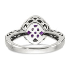 Shey Couture Sterling Silver with 14K Accent Antiqued Cushion Amethyst Ring