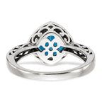 Shey Couture Sterling Silver with 14K Accent Antiqued Cushion Blue Topaz Ring