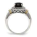 Shey Couture Sterling Silver with 14K Accent Antiqued Black Onyx Ring