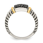 Shey Couture Sterling Silver with 14K Accent Antiqued Black Diamond Ring