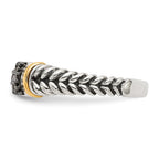 Shey Couture Sterling Silver with 14K Accent Antiqued Black Diamond Ring