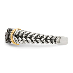 Shey Couture Sterling Silver with 14K Accent Antiqued Black Diamond Ring
