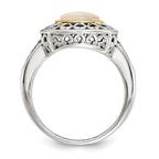 Shey Couture Sterling Silver with 14K Accent Antiqued Mother Of Pearl Ring