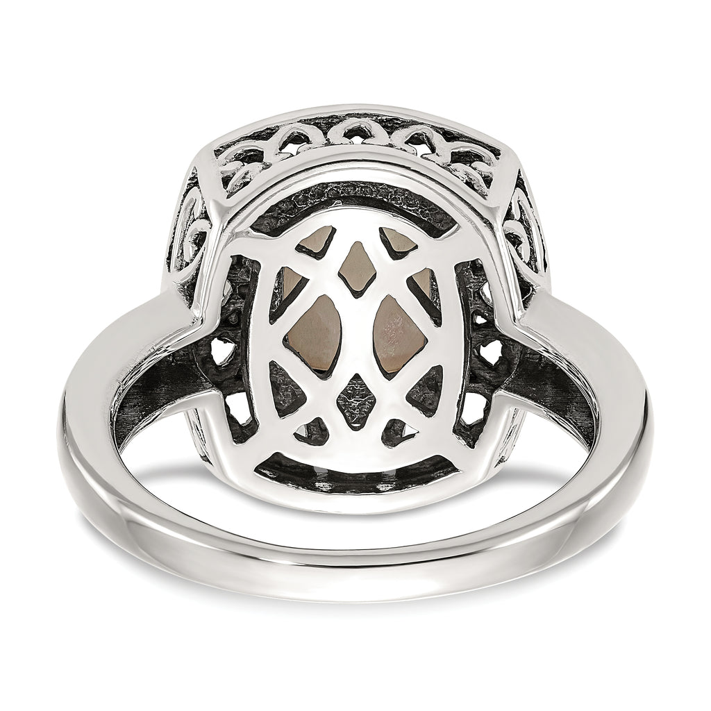 Shey Couture Sterling Silver with 14K Accent Antiqued Mother Of Pearl Ring