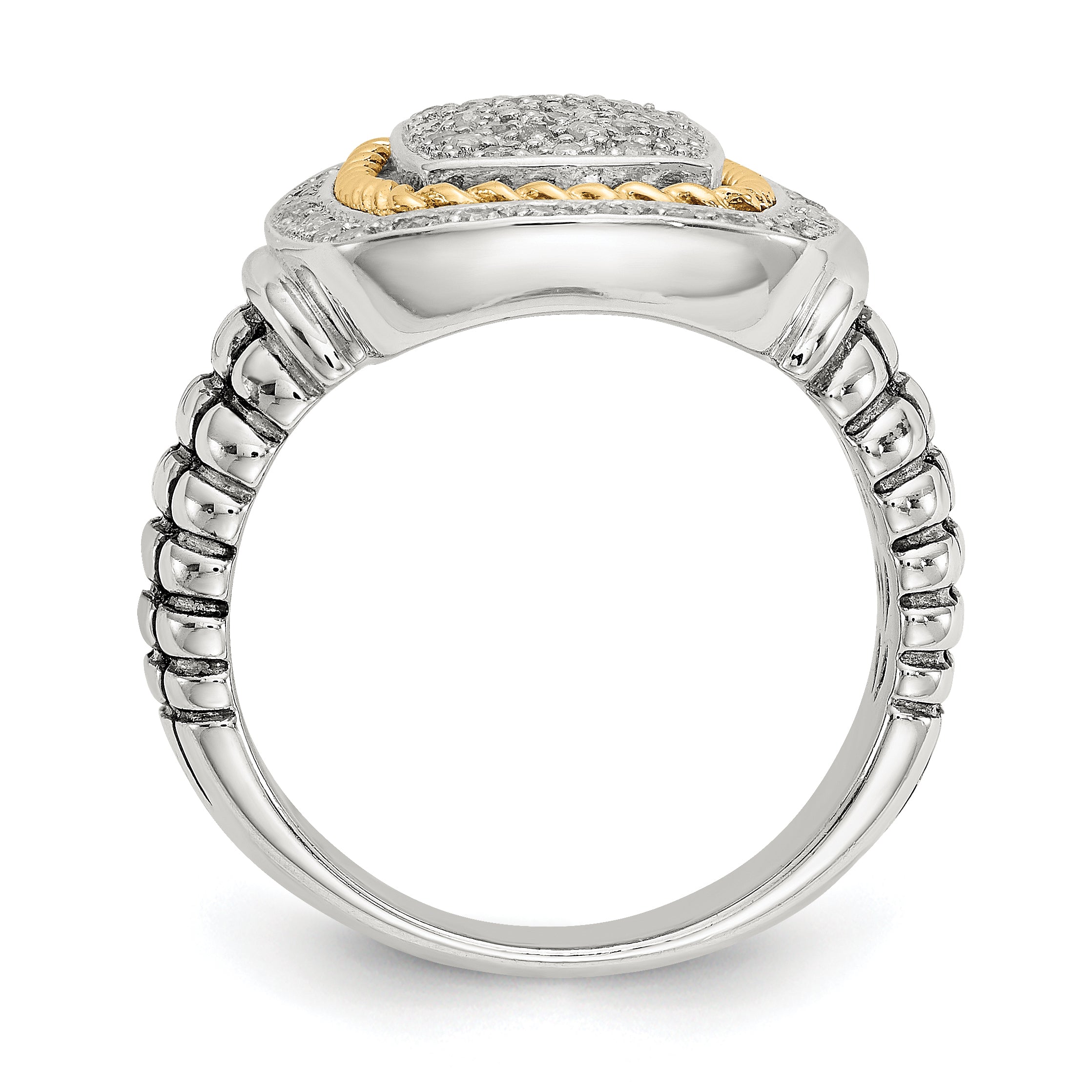 Shey Couture Sterling Silver with 14K Accent Diamond Ring Secondary image