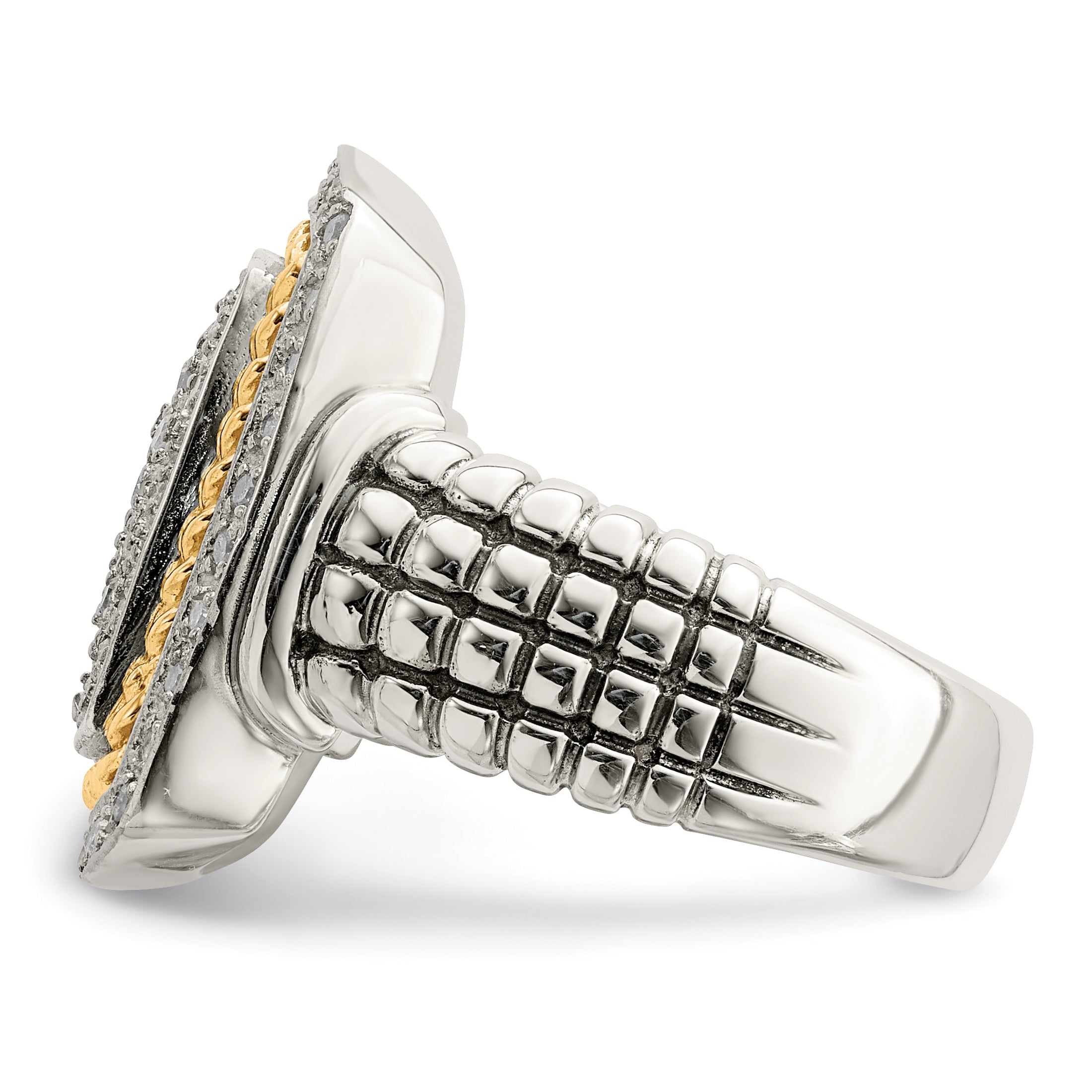 Shey Couture Sterling Silver with 14K Accent Diamond Ring