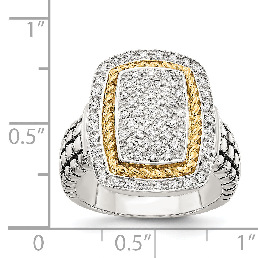 Shey Couture Sterling Silver with 14K Accent Diamond Ring