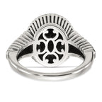 Shey Couture Sterling Silver with 14K Accent Antiqued Checkerboard-cut Black Onyx Ring