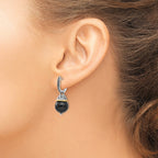 Onyx Dangle Earrings in Sterling Silver, Antiqued & Textured - Sophia Jewelers