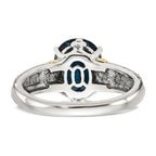 Shey Couture Sterling Silver with 14K Accent Antiqued Oval London Blue Topaz Ring