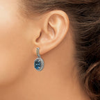 London Blue Topaz Dangle Earrings in Sterling Silver, 11x9mm - Sophia Jewelers