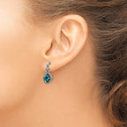 14K Accent Blue Topaz Dangle Earrings in Sterling Silver, 6mm - Sophia Jewelers