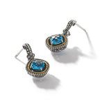 14K Accent Blue Topaz Dangle Earrings in Sterling Silver, 6mm - Sophia Jewelers