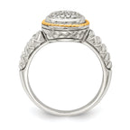 Shey Couture Sterling Silver Rhodium-plated with 14K Accent Polished Diamond Ring
