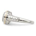 Shey Couture Sterling Silver Rhodium-plated with 14K Accent Polished Diamond Ring
