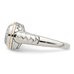 Shey Couture Sterling Silver Rhodium-plated with 14K Accent Polished Diamond Ring