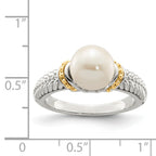 Shey Couture Sterling Silver Rhodium-plated with 14K Accent 8-9mm Freshwater Cultured Pearl Ring