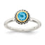 Shey Couture Sterling Silver with 14K Accent Antiqued Round Blue Topaz Ring