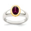 Shey Couture Sterling Silver Rhodium-plated with 14K Accent Oval Bezel Rhodolite Garnet Oval Ring