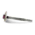 Shey Couture Sterling Silver with 14K Accent Antiqued Rhodium-Plated Rhodolite Garnet Heart Ring