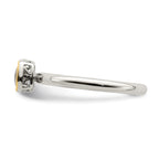Shey Couture Sterling Silver Rhodium-plated with 14K Accent Polished Cushion-cut White Topaz Ring