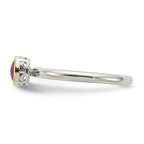 Shey Couture Sterling Silver Rhodium-Plated with 14K Accent Polished Cushion-cut Rhodium-Plated Rhodolite Garnet Ring