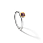 Shey Couture Sterling Silver Rhodium-Plated with 14K Accent Polished Cushion-cut Rhodium-Plated Rhodolite Garnet Ring