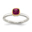 Shey Couture Sterling Silver Rhodium-Plated with 14K Accent Polished Cushion-cut Rhodium-Plated Rhodolite Garnet Ring