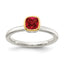 Shey Couture Sterling Silver Rhodium-plated with 14K Accent Polished Cushion-cut Created Ruby Ring